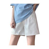 婧麒短裤外穿春夏季2025纯棉白色牛仔裤薄款裤子女装