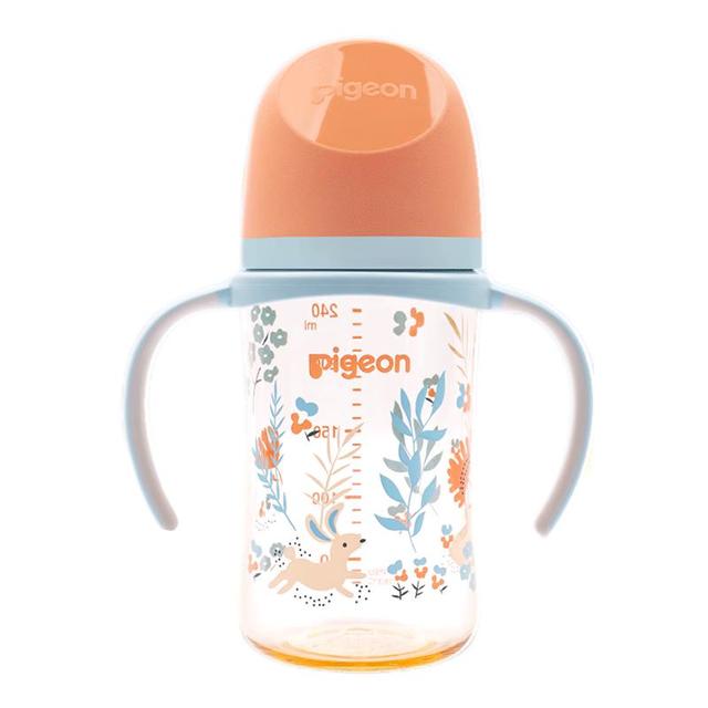 贝亲 自然实感第三代FUN系列 AA218 PPSU奶瓶 彩绘款 240ml 丛林小兔 M码 3月+