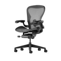 美国品牌 二代aeron 二手人体工学椅家用电脑椅电竞护腰靠背椅 老板办公椅 99成新 石墨黑（中号+黑框+尼龙脚）基础款