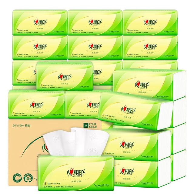 今日必买：心相印 茶语丝享系列 抽纸 3层120抽27包(131*190mm)