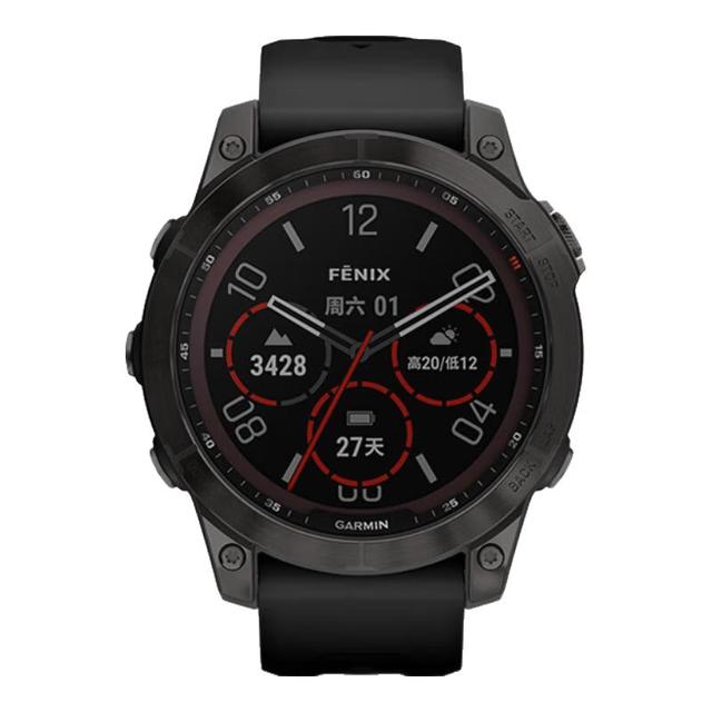 PLUS会员：佳明 Fenix 7 运动手表 010-02540-28 碳黑色 42mm DLC旗舰版