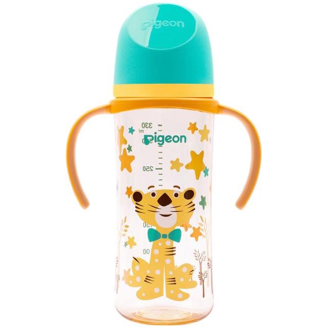 贝亲 自然实感第三代FUN系列 AA223 PPSU奶瓶 彩绘款 330ml 绅士豹 L码 6月+