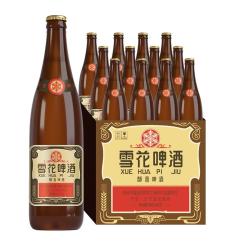 雪花 啤酒经典老雪 640ml*12+4瓶 口感醇厚 京东自营热销
