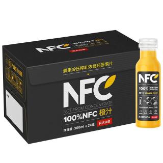 农夫山泉 100%纯果汁NFC橙汁300ml*24瓶