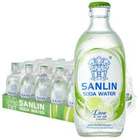 三麟苏打水青柠海盐味335ml*24瓶 无糖气泡水苏打汽水整箱装0糖0卡0脂