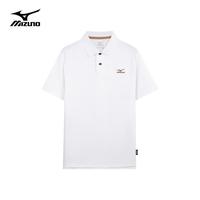 美津浓 Mizuno户外短袖T恤男半袖polo衫上衣男士夏季保罗衫透气舒适百搭休闲服 花灰色 4XL