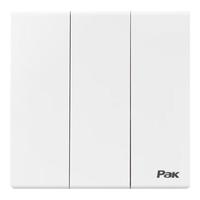 三雄极光 空调墙壁开关插座面板 电工电料 单开双控开关一开五孔 致远 开关 三位双控 10A250V白色