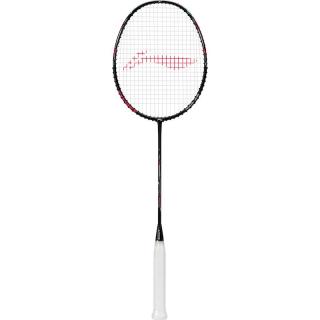 李宁 羽毛球拍雷霆小钢炮全碳素进攻型超轻高磅单拍黑色4U 已穿线 黑色4U