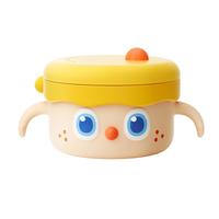 皇宠【社群4】皇宠大眼萌宝宝辅食碗婴儿米粉注水保温碗恒温 克洛黄【316L不锈钢内胆】