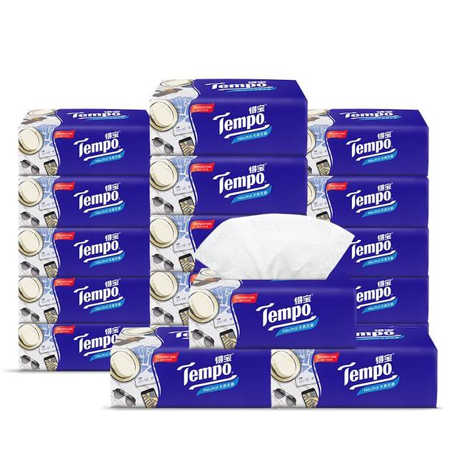 得宝 无香100抽*18包 4层加厚不易破 纸巾 餐巾纸 卫生纸整箱