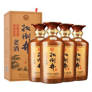 白酒整箱52度扳倒井老酒500ml*4瓶 浓香型 粮食酒 礼盒装品袋