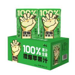哪吒 捏爆100%苹果汁200ml*12盒0添加蔗糖火锅早餐下午茶儿童维C饮料品