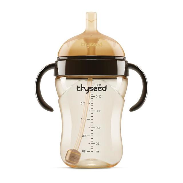 世喜 吸管奶瓶1-3岁直饮杯 &婴儿ppsu一12个月以上宝宝300ml带重力球 &手柄