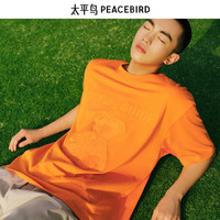 太平鸟 男士夏季刺绣短袖T恤