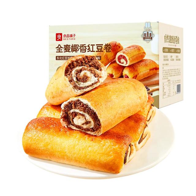 良品铺子 全麦椰香红豆卷 800g
