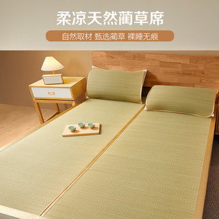 博洋（BEYOND）家纺蔺草席单件套夏天单双人可折叠透气凉席夏季家用宿舍凉感席 沐岚 单件装 1.5米床 200cm*150cm