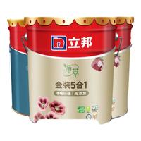 立邦乳胶漆五合一金装净味五合一环保乳胶漆墙面漆室内油漆涂料墙漆 【净萃金装五合一】 54L*1件 套装