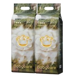 babycare 金山茶花纸尿裤透气轻柔婴儿花苞裤尿不湿夏日尿布新老包装混发 L码 - 2包 80片