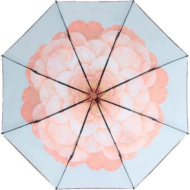 PLUS会员：蕉下 Black系列 8骨三折晴雨伞 绯月山茶