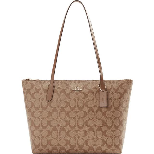 COACH 女士单肩托特包 4455 IME74 卡其/棕色 中号