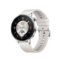 OPPO Watch X2 Mini 蓝牙智能手表 43mm 皓月银 氟橡胶表带