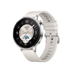 OPPO Watch X2 Mini 蓝牙智能手表 43mm 皓月银 氟橡胶表带