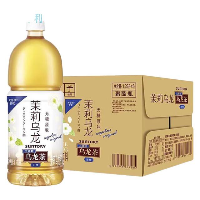 88VIP：三得利 无糖茉莉乌龙茶1.25L*6瓶不额外添加糖佐餐百搭聚餐会友