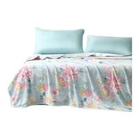 富安娜 FUANNA 秋冬毛毯法兰绒毯子双人盖毯被保暖毯 办公室午休毯宿舍毯 （富安娜 FUANNA）花间蓝-150*200cm