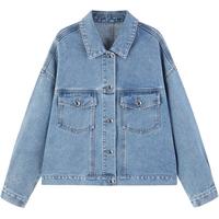 太平鸟女装短外套牛仔女秋装宽松时尚ins牛仔上衣 牛仔蓝1 M