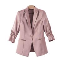 春夏气质缎面一粒扣高级感西服修身显瘦通勤减龄西装外套女