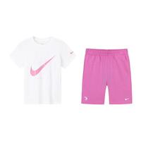 NIKE3BRAND 耐克童装【短袖T恤+短裤2件套】夏季儿童运动套装 紫红色 160 /80 【身高158-170cm】
