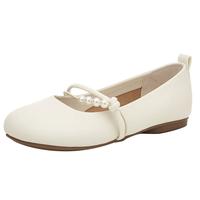 达芙妮 仙女风温柔单鞋女平底软底玛丽珍鞋晚晚鞋女4623101127 米色 37