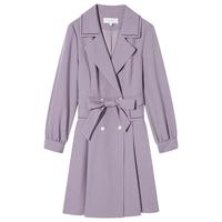 时尚大翻领复式腰封收腰气质中长款风衣外套秋冬款