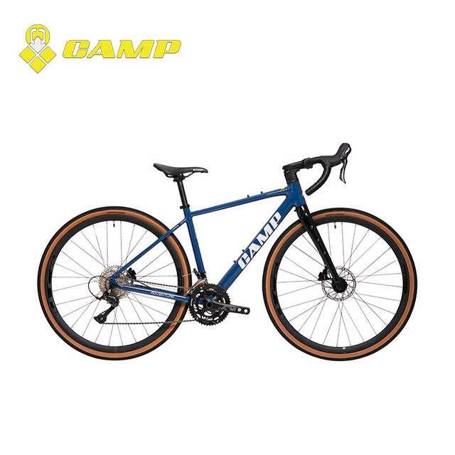 坎普 CAMP ADVENTURE冒险者4代弯把公路车越野单车碳纤维前叉油碟砾石自行车 海王星蓝 18速 490码 700c