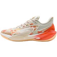 XTEP特步门店同款游云9代男缓震耐磨防滑专业实战运动篮球鞋975119120013 茶白色/新橘红/茶渍黄 40