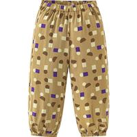 迷你巴拉 MINI BALA 男宝女宝夏裤子亲肤透气宽松防蚊长裤童装【抖抖裤】 咖黄色调00353 80