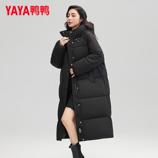 鸭鸭严选羽绒服女2025年冬季长款韩版连帽时尚宽松保暖女士外套W 米色 M
