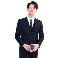 【上衣+裤子+马夹】商务休闲男套装简约西服男套装修身西服套装