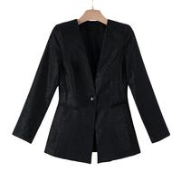 晚白【直降】气质翻驳领一粒扣修身显瘦通勤西装外套女 黑色 2XL