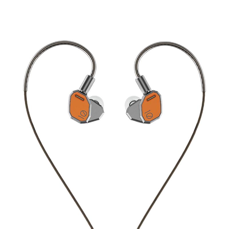 海贝音乐 Yacht10 复合振膜可换线 银橙色 3.5mm HIFI耳机