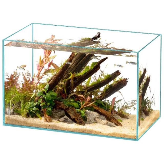 yee 超白鱼缸桌面客厅生态斗金鱼乌龟缸造景小型水草养鱼玻璃裸缸40cm