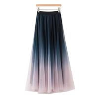 早春时尚高级感轻薄半裙气质丁达尔渐变晕染超仙淑女大摆半身裙