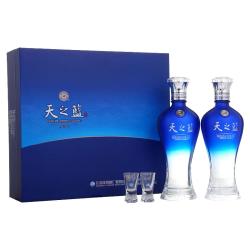 洋河 天之蓝46度 480ml*2瓶礼盒装 绵柔浓香型白酒（2018版) 中秋送礼