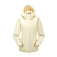 巍德（VAUDE）冲锋衣女春季骑行登山服防风防水连帽软壳冲锋衣外套VG2431234 淡奶油黄 XL