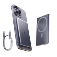 TORRAS 图拉斯 10000毫安超薄磁吸充电宝苹果15无线充MagSafe适用华为iPhone13/14ProMax低温快充上飞机 灰 灰-超薄航空铝材|1万毫安