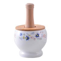 京严匠造家用捣蒜器陶瓷蒜臼子研磨器捣碎捣料器蒜泥器蒜臼捣姜器配盖子 【陶瓷捣蒜器 研磨】650ML