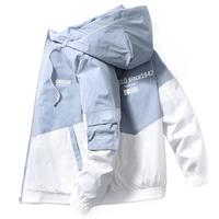 卡帝乐鳄鱼（CARTELO）外套男秋冬夹克男士工装连帽休闲青年上衣服印花男装 深蓝色 XL 