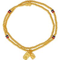 中鑫珠宝双圈古法手串黄金手链珐琅小米珠纳福葫芦挂坠足金首饰女 金重10.32克