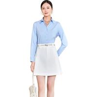 HLA海澜之家长袖衬衫春季商务通勤纯色正装衬衣女装 浅蓝(净色)(Y1) 37 (165/88A)