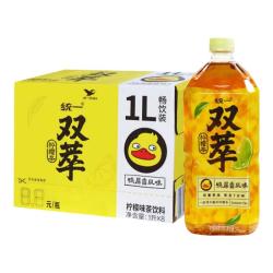 统一 双萃柠檬茶1L*2瓶 鸭屎香风味柠檬茶 鸭屎香柠檬茶 1L*2瓶